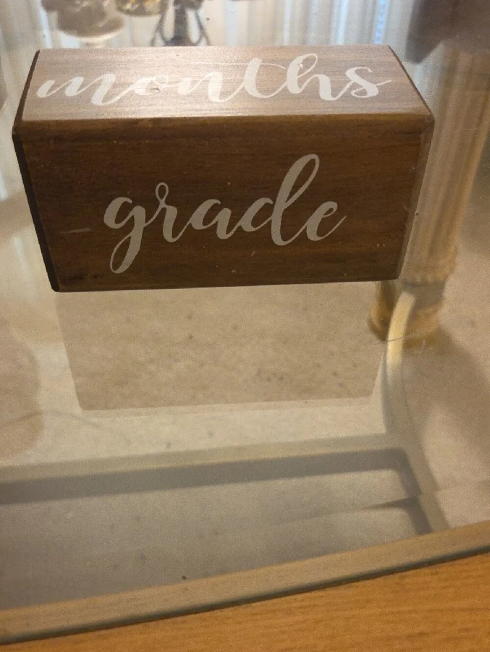 Wooden Milestone Blocks - Brown Months Display